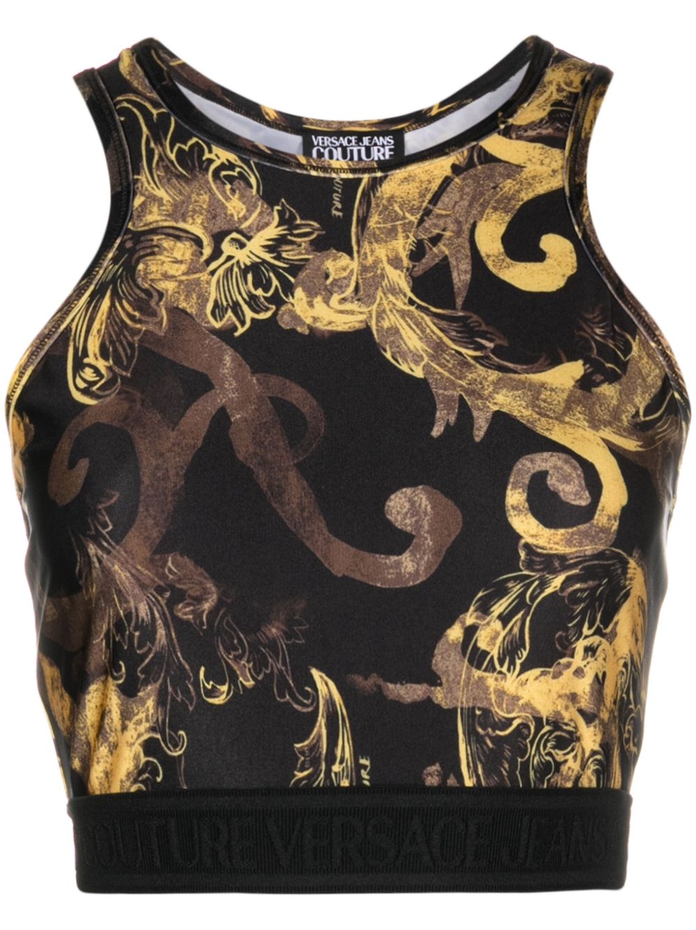 Versace Jeans Couture 巴洛克印花坦克背心 - 黑色