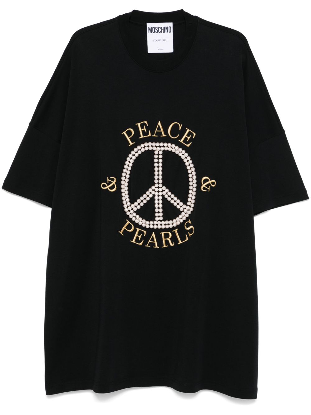 Moschino 人造珍珠细节迷你连衣裙 - 黑色
