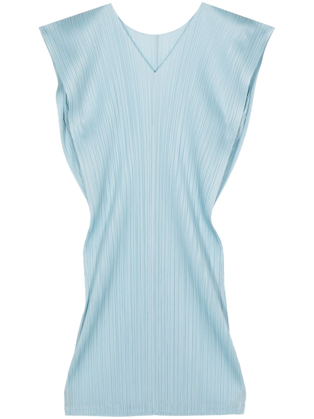 Pleats Please Issey Miyake March 细褶迷你连衣裙 - 蓝色