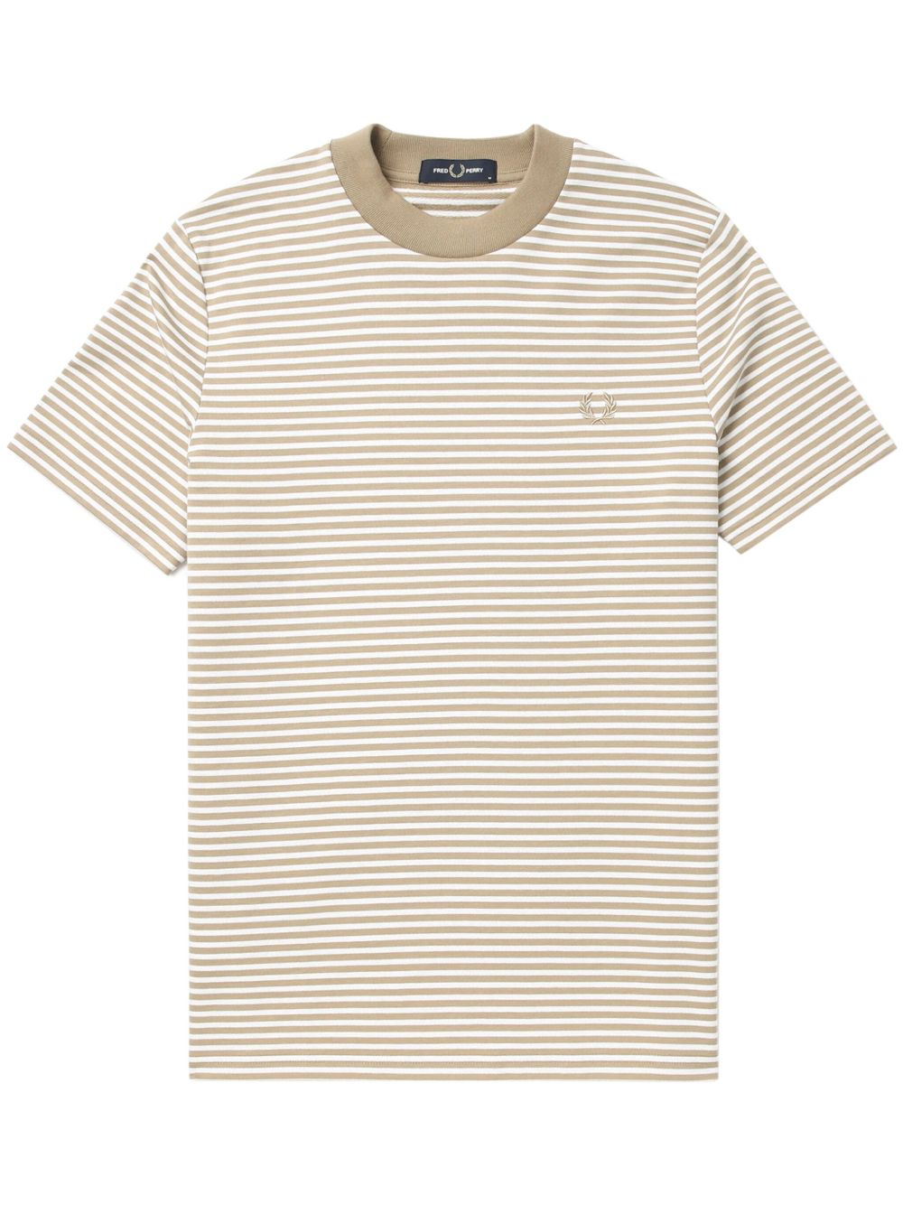 Fred Perry logo刺绣条纹棉T恤 - 中性色