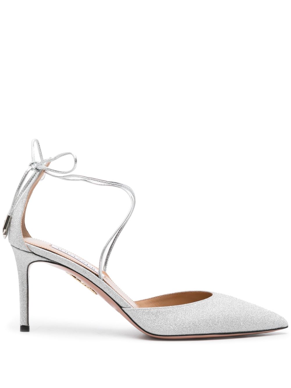 Aquazzura Cherry 亮片金葱高跟鞋 - 银色