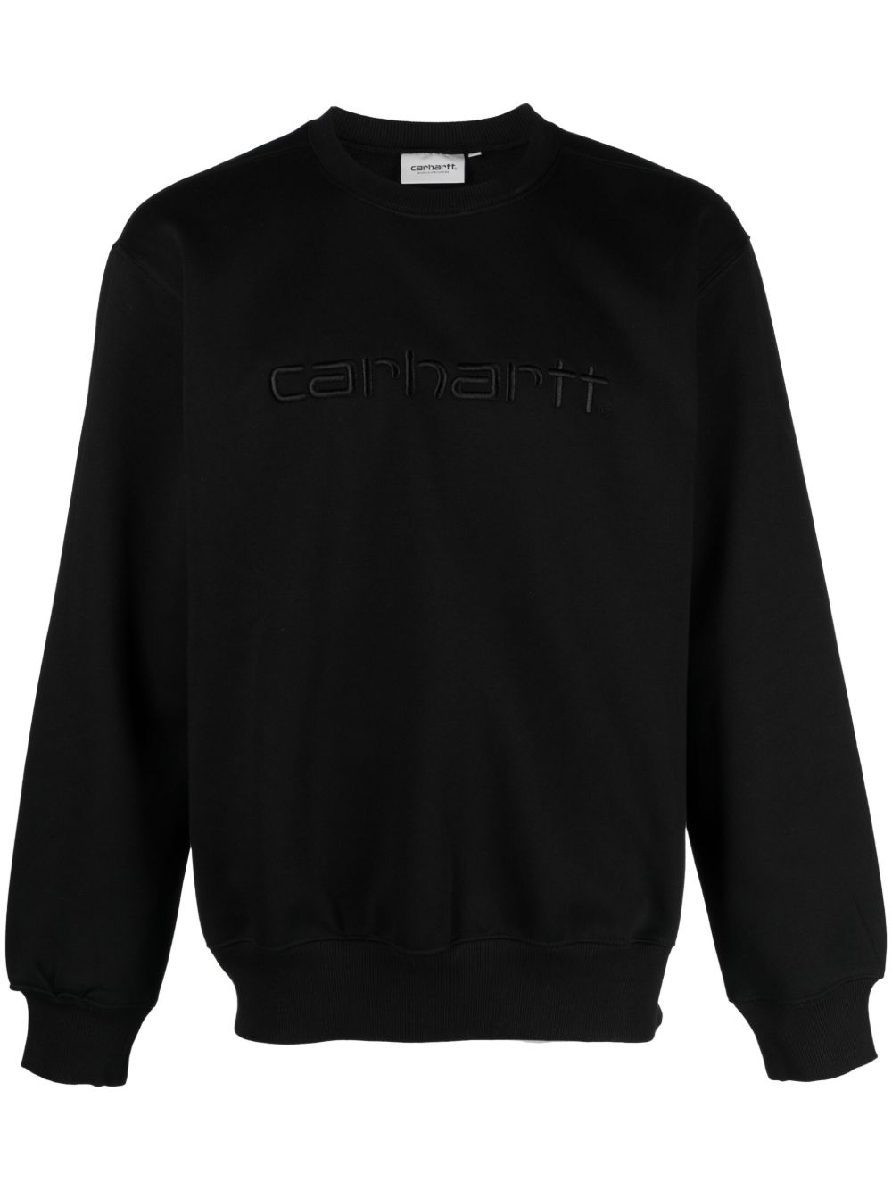 Carhartt WIP logo刺绣棉混纺卫衣 - 黑色