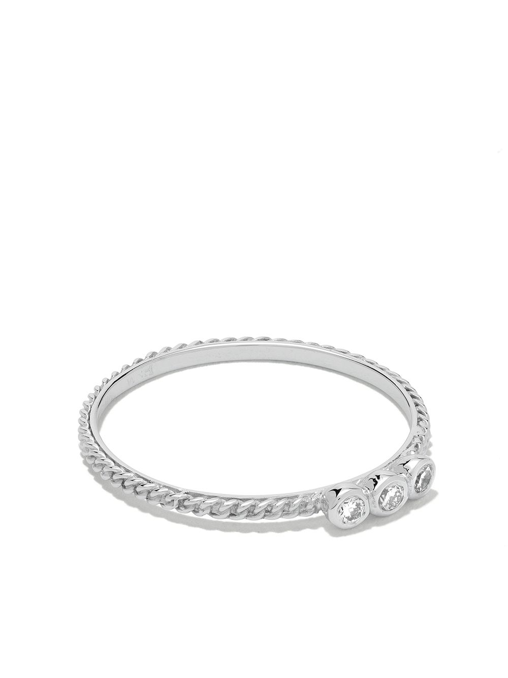 Wouters & Hendrix Gold Chain Diamond 18k白金戒指 - 银色