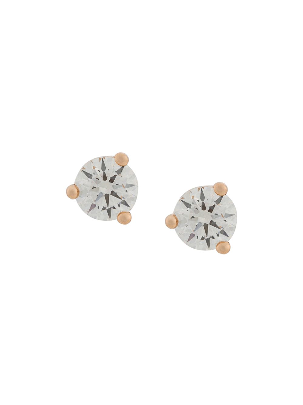 Delfina Delettrez Dots Solitare 18k玫瑰金圆形钻石耳钉 - 金色
