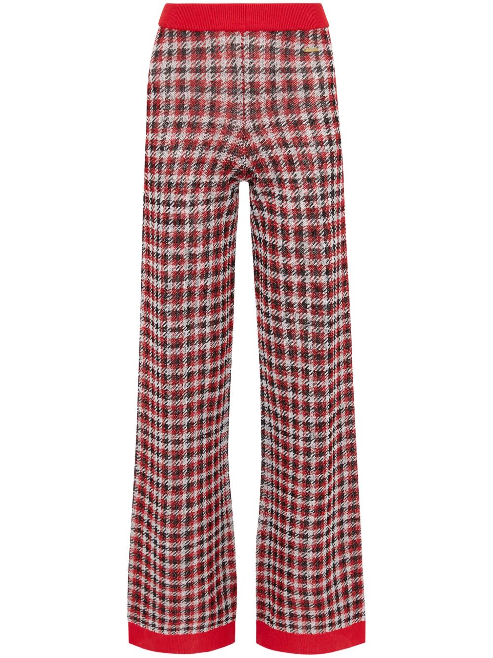 JW Anderson logo标牌格纹长裤 - 红色