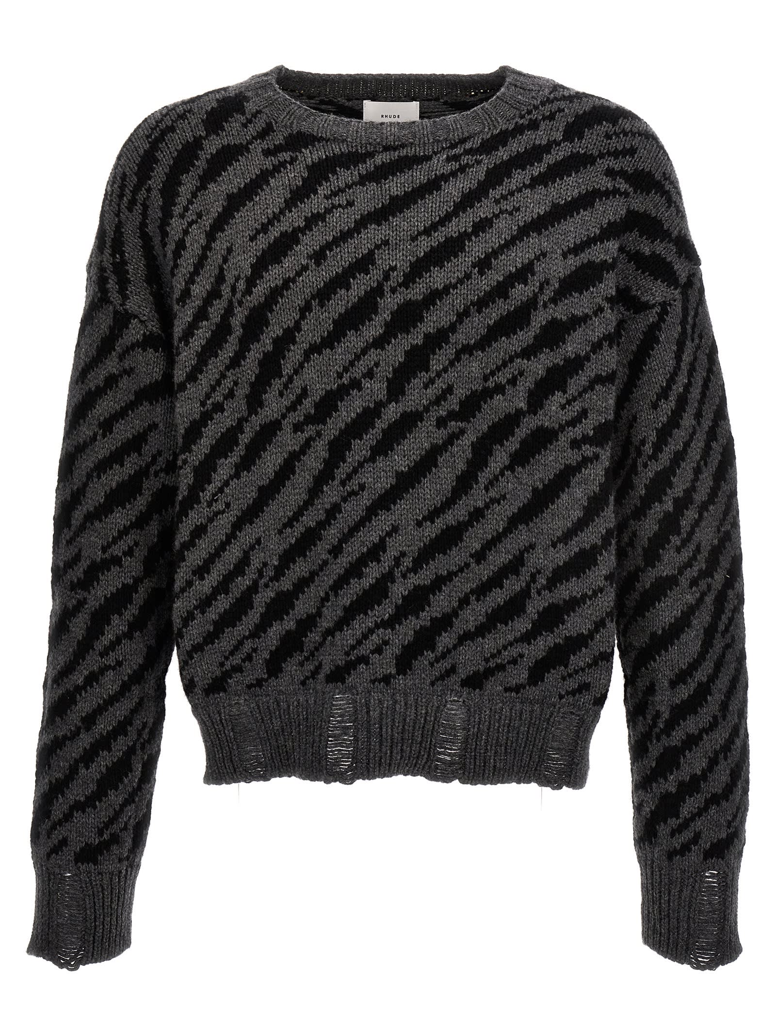 Rhude斑马纹毛衣