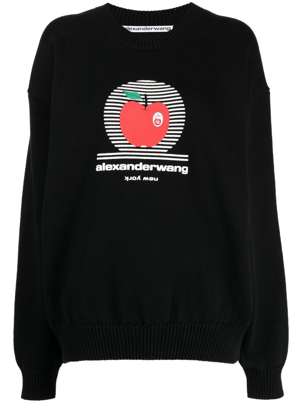Alexander Wang 图案印花针织棉卫衣 - 黑色