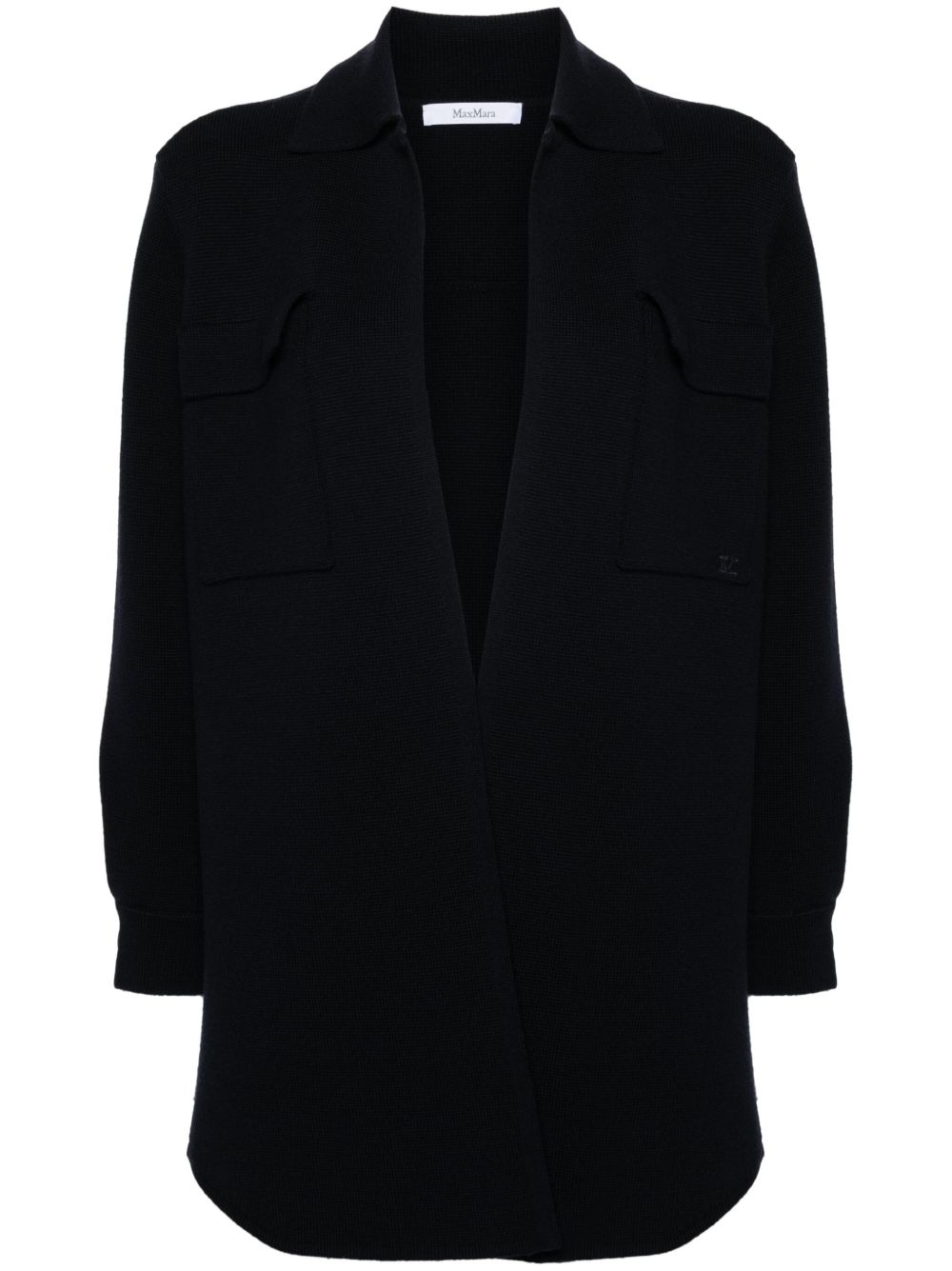 Max Mara 华夫格针织初剪羊毛开衫 - 蓝色