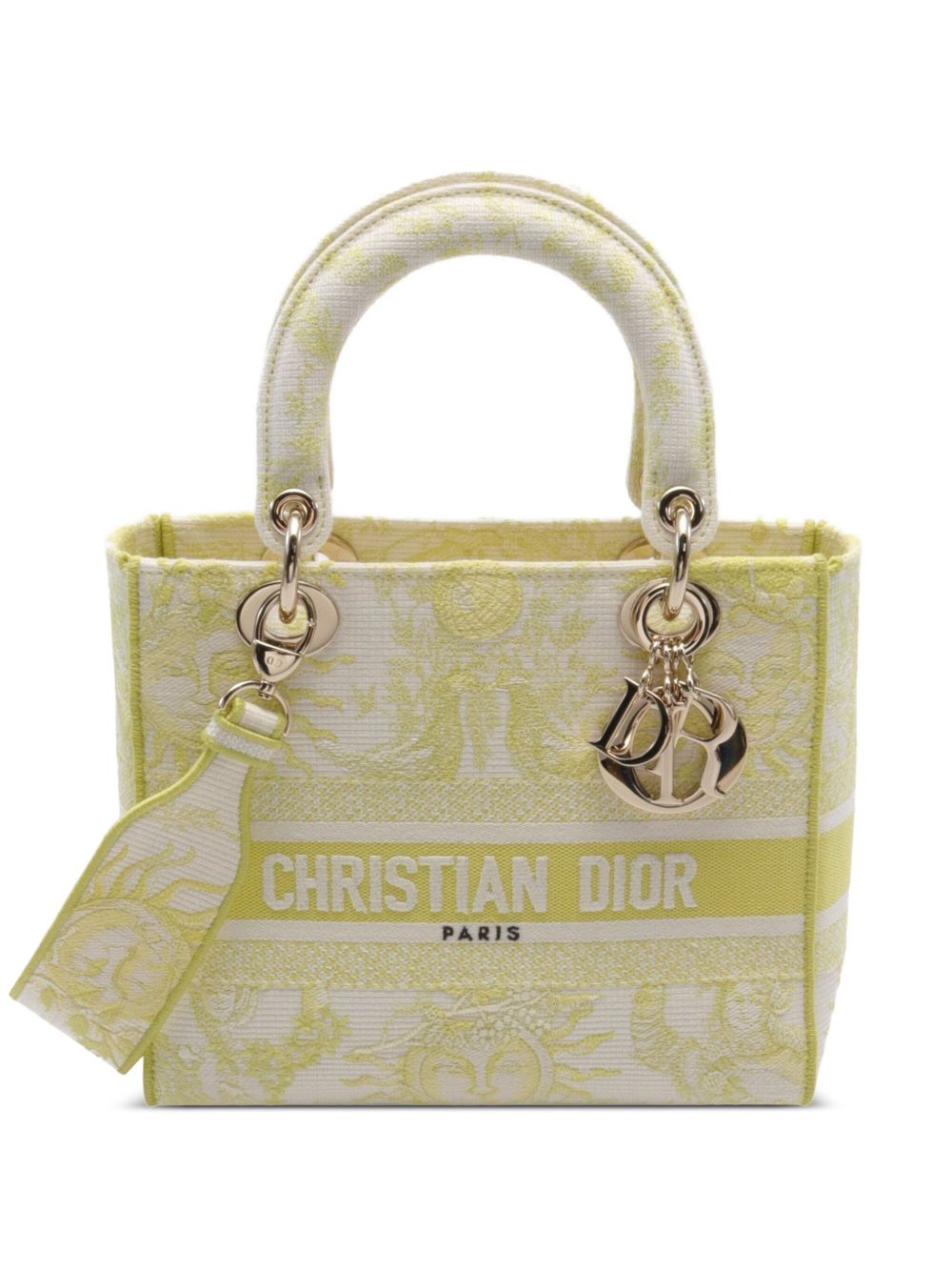 Christian Dior Pre-Owned Lady D-Lite 中号两用手提包（2020年代典藏款） - 黄色