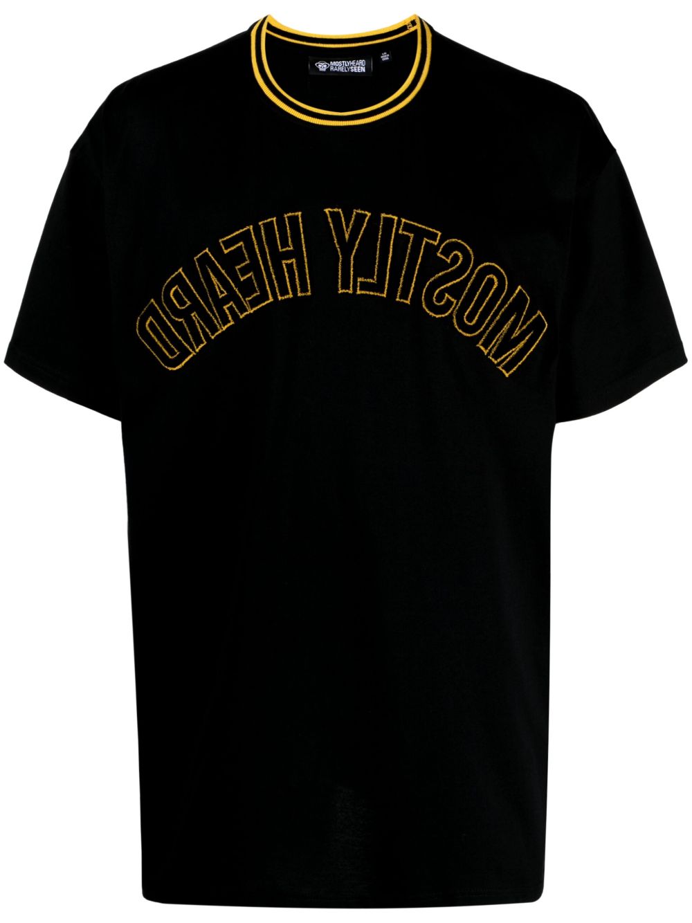 Mostly Heard Rarely Seen Varsity logo刺绣棉T恤 - 黑色