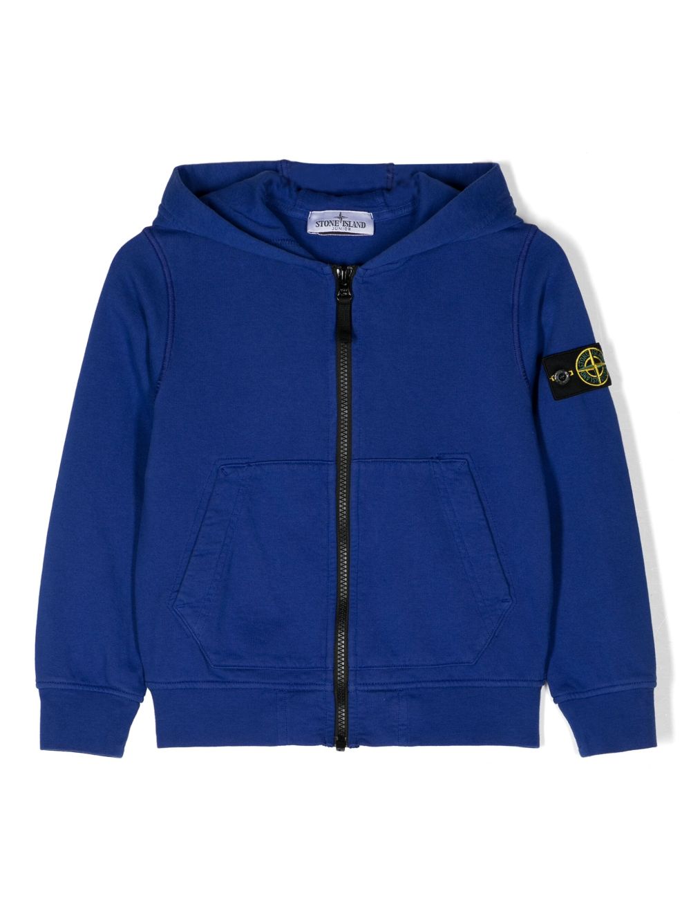 Stone Island Junior 罗盘徽章拉链连帽衫 - 蓝色