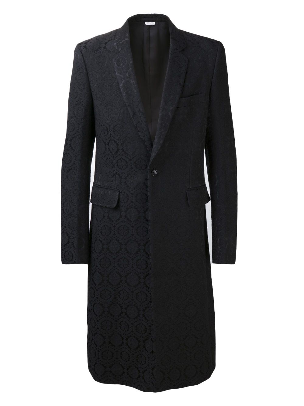 Comme des Garçons Homme Plus jacquard coat - 黑色