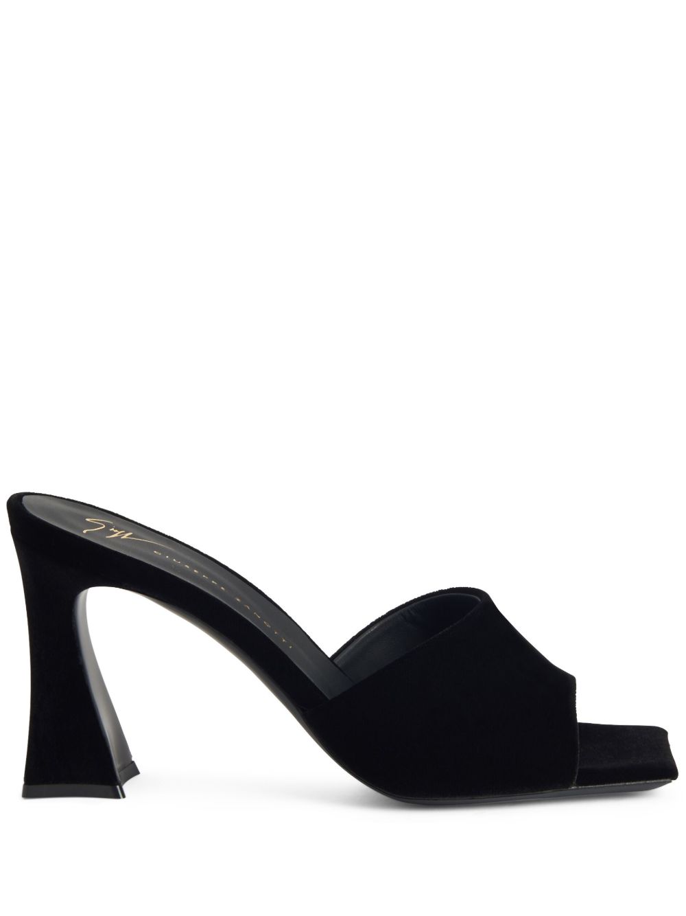 Giuseppe Zanotti Solhene 高跟皮质穆勒鞋 - 黑色