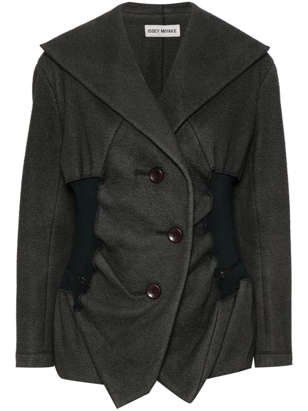 Issey Miyake Pre-Owned 单排扣伞形西装夹克（1990年代典藏款） - 灰色