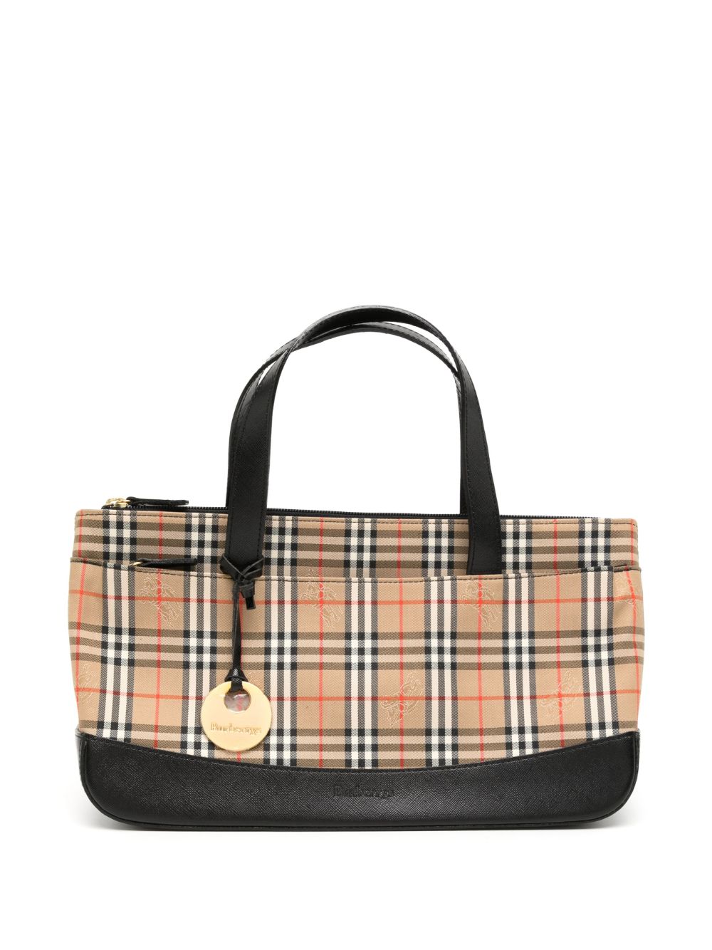 Burberry Pre-Owned Haymarket 格纹手提包（1990-2000年典藏款） - 褐色