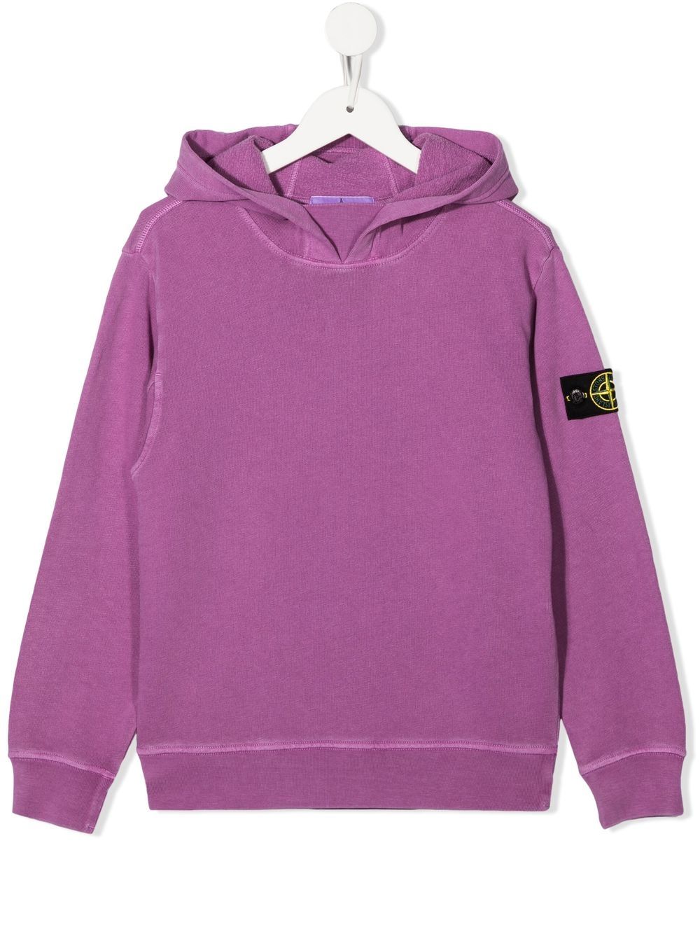 Stone Island Junior 标贴连帽衫 - 紫色