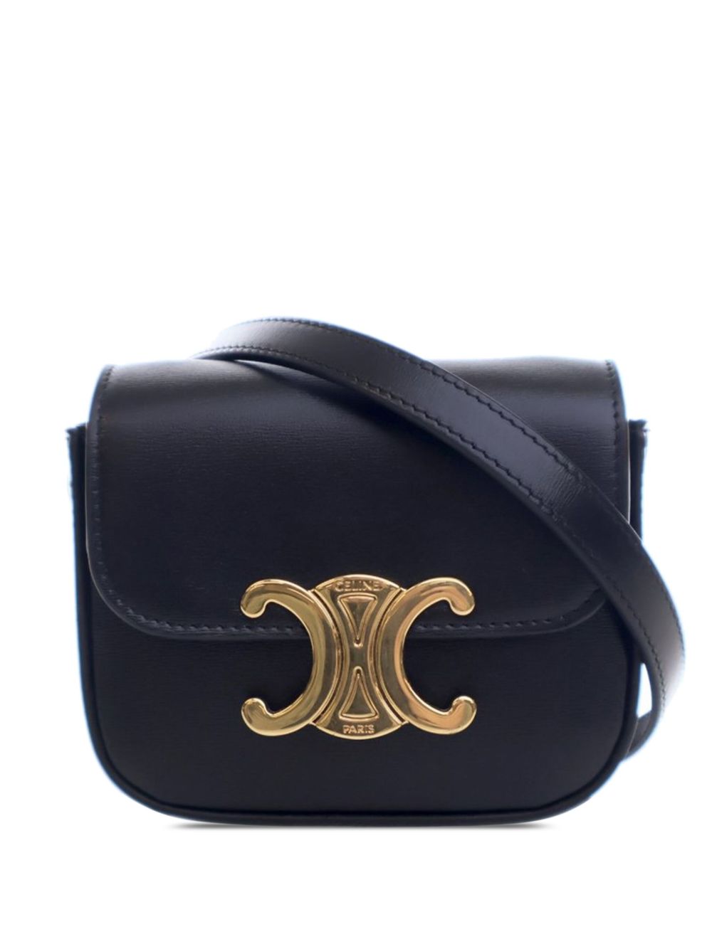 Céline Pre-Owned Claude 迷你小牛皮斜挎包（2020-2023年典藏款） - 黑色