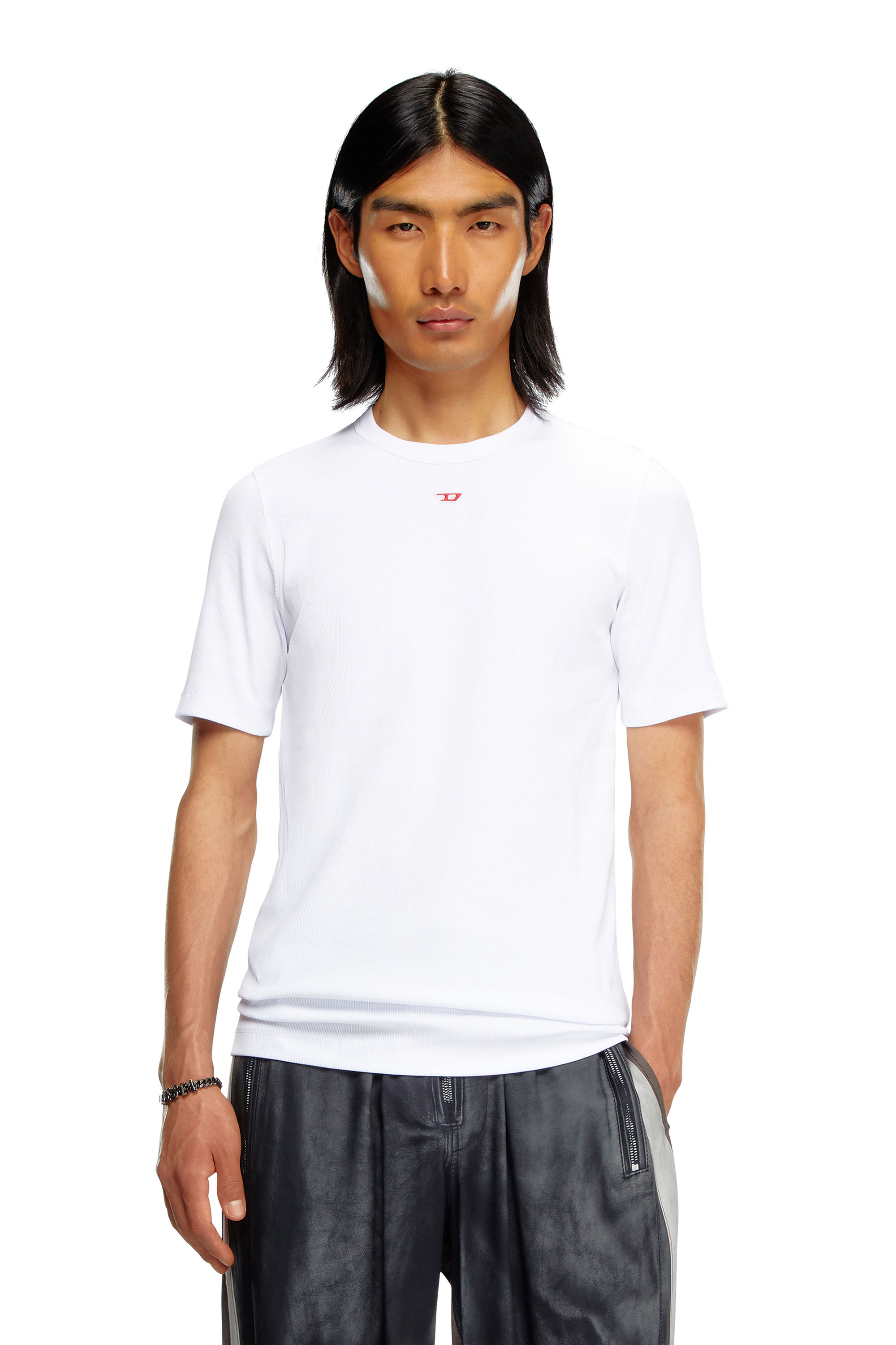 Diesel - T-shirt with D patch - T-Shirts - Man - White