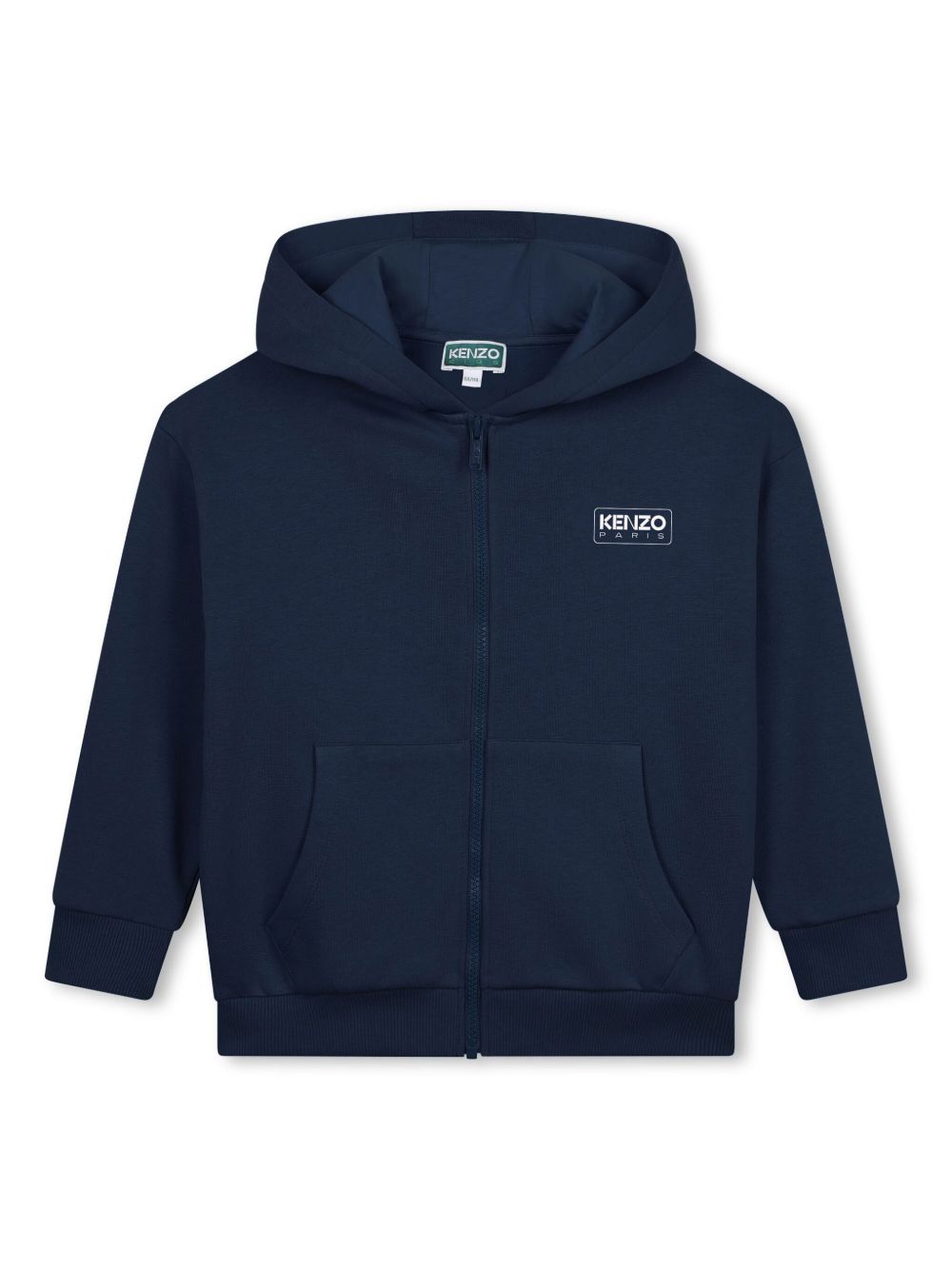 Kenzo Kids logo印花棉连帽衫 - 蓝色