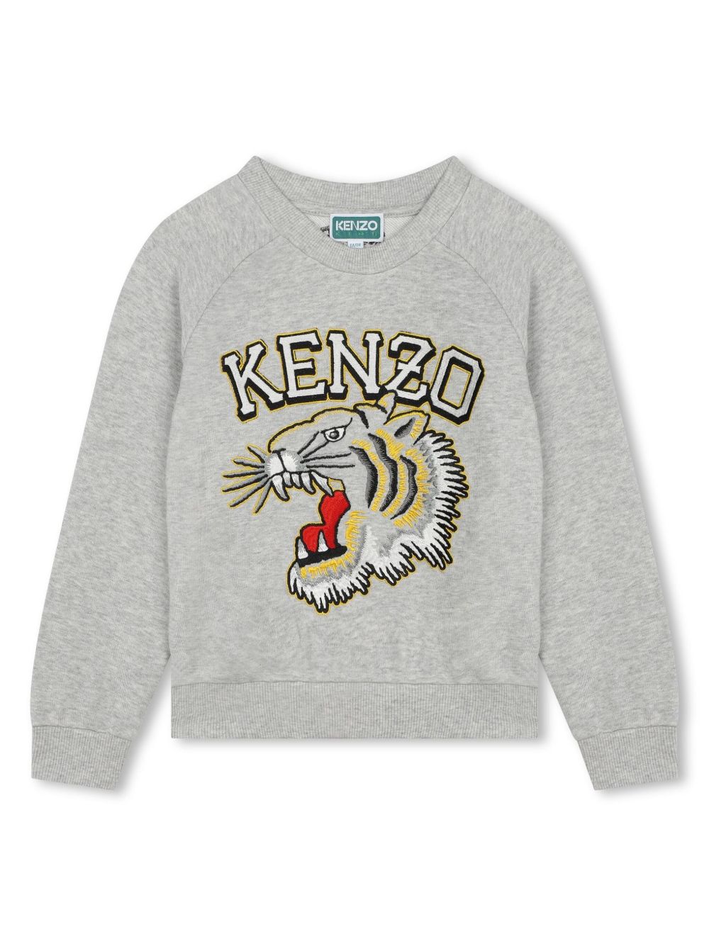 Kenzo Kids Kotora 老虎刺绣棉卫衣 - 灰色