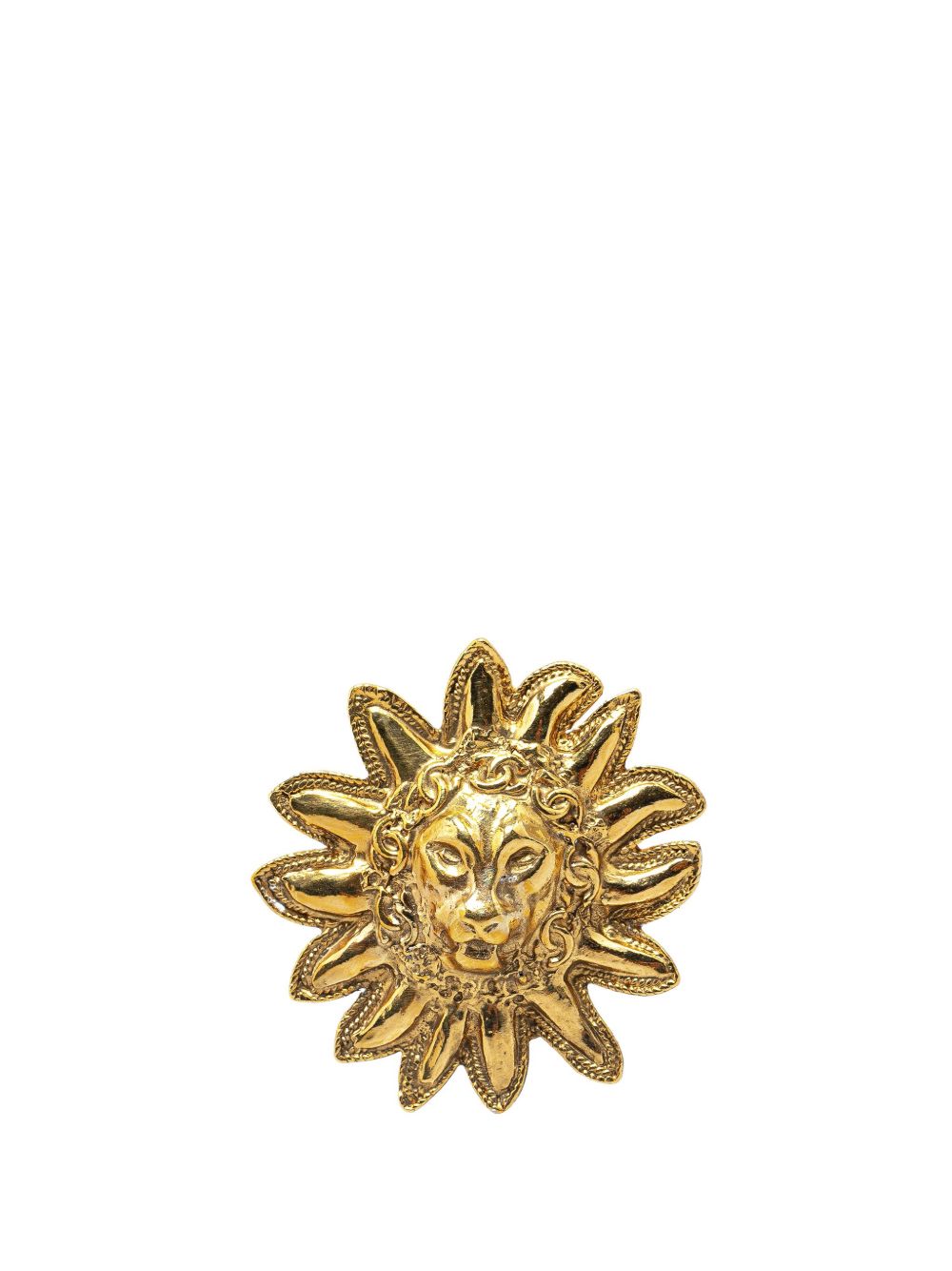CHANEL Pre-Owned 镀金 Lion Pin 胸针（1970-1980年典藏款） - 金色