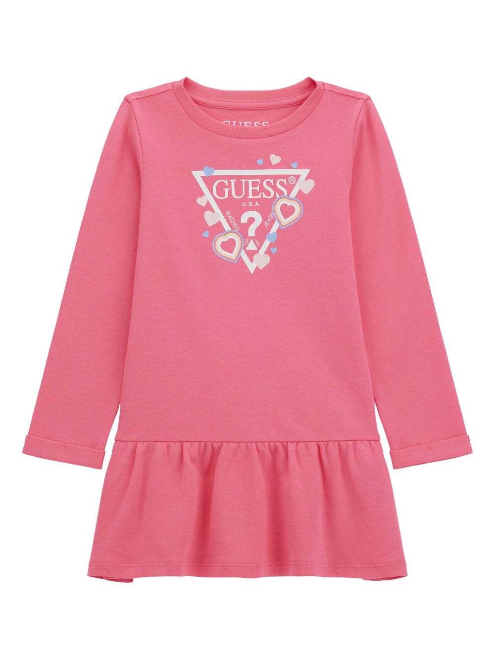 guess kids logo印花连衣裙 - 粉色
