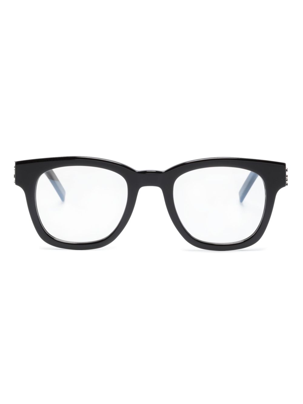 Saint Laurent Eyewear logo标牌方框眼镜 - 黑色