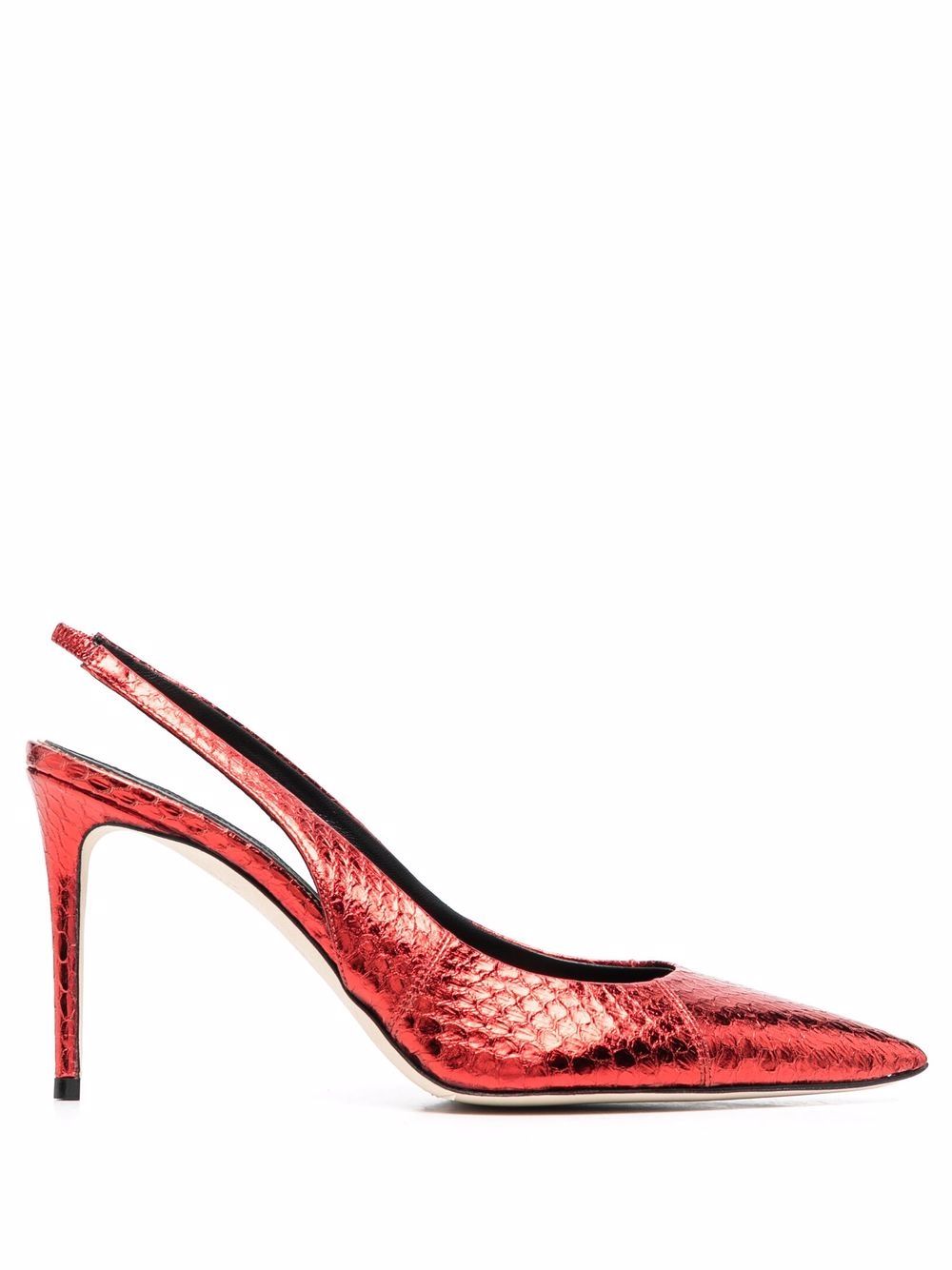 Scarosso x Brian Atwood Sutton 露跟袢带高跟鞋 - 红色