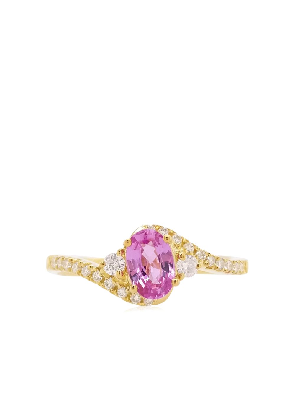 HYT Jewelry 18K黄金钻石蓝宝石戒指 - 金色