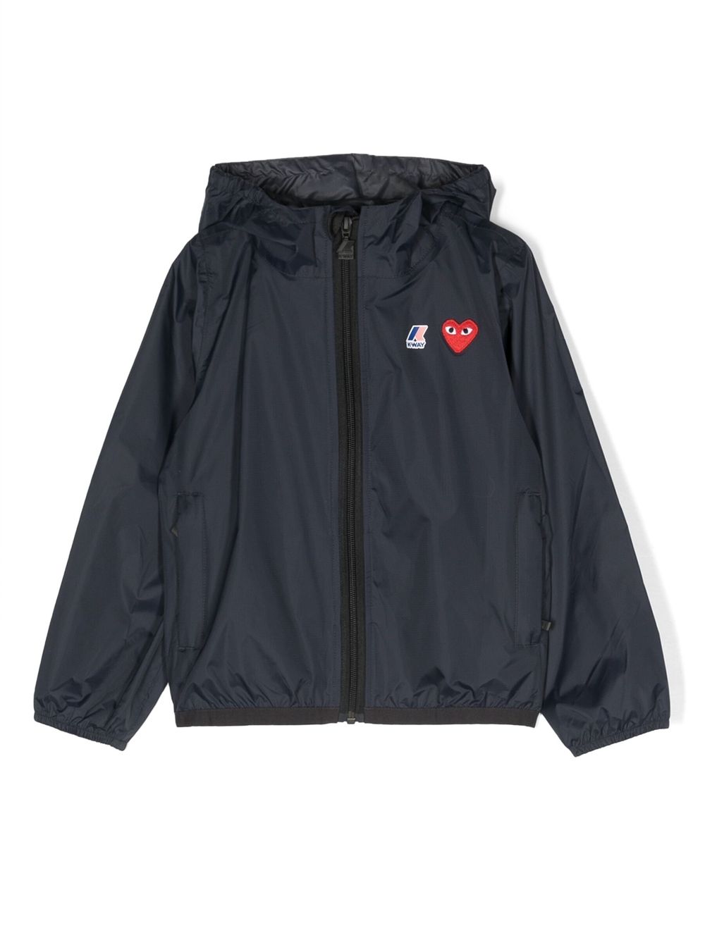 Comme Des Garçons Play Kids 标贴连帽夹克 - 蓝色