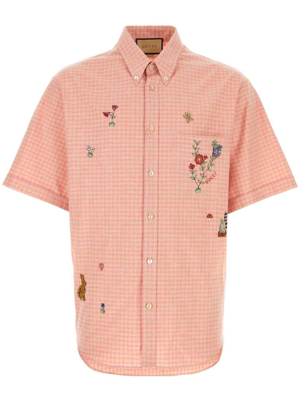 Gucci 刺绣衬衫 - 粉色