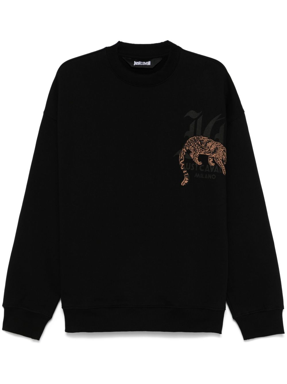 Just Cavalli logo印花卫衣 - 黑色