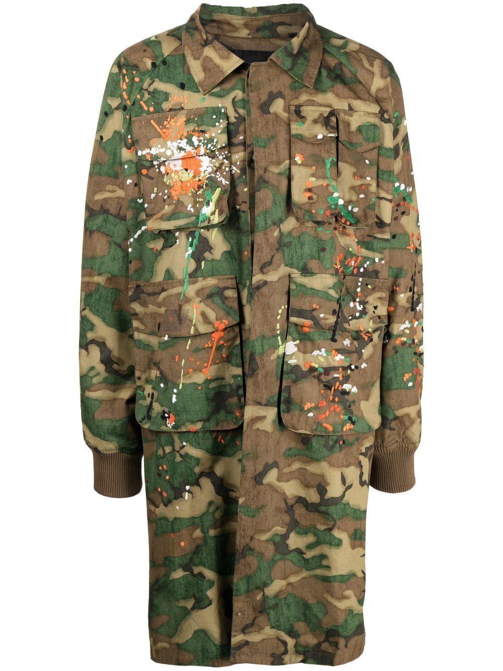 Mostly Heard Rarely Seen Camouflage Backpack Long 外套 - 绿色