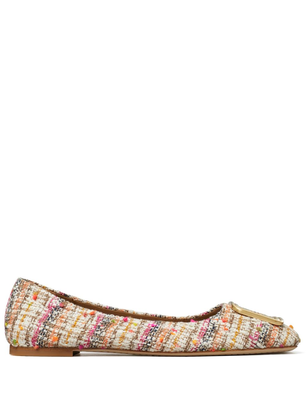 Tory Burch Georgia 粗花呢芭蕾平底鞋 - 中性色