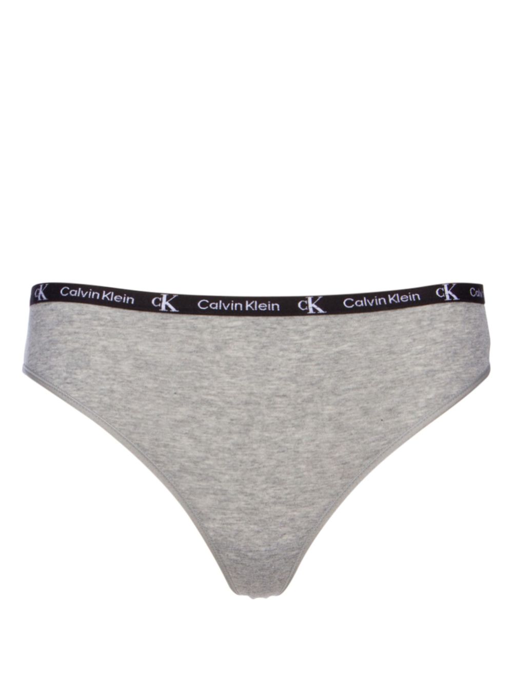 Calvin Klein logo印花裤腰丁字裤 - 灰色