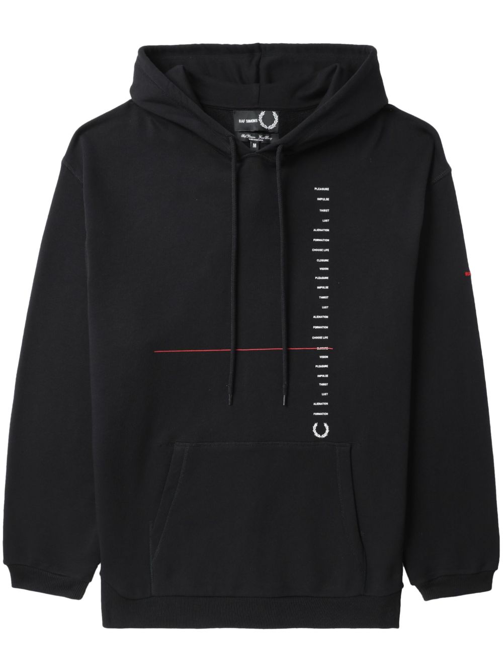 Fred Perry x Raf Simons logo刺绣连帽衫 - 黑色