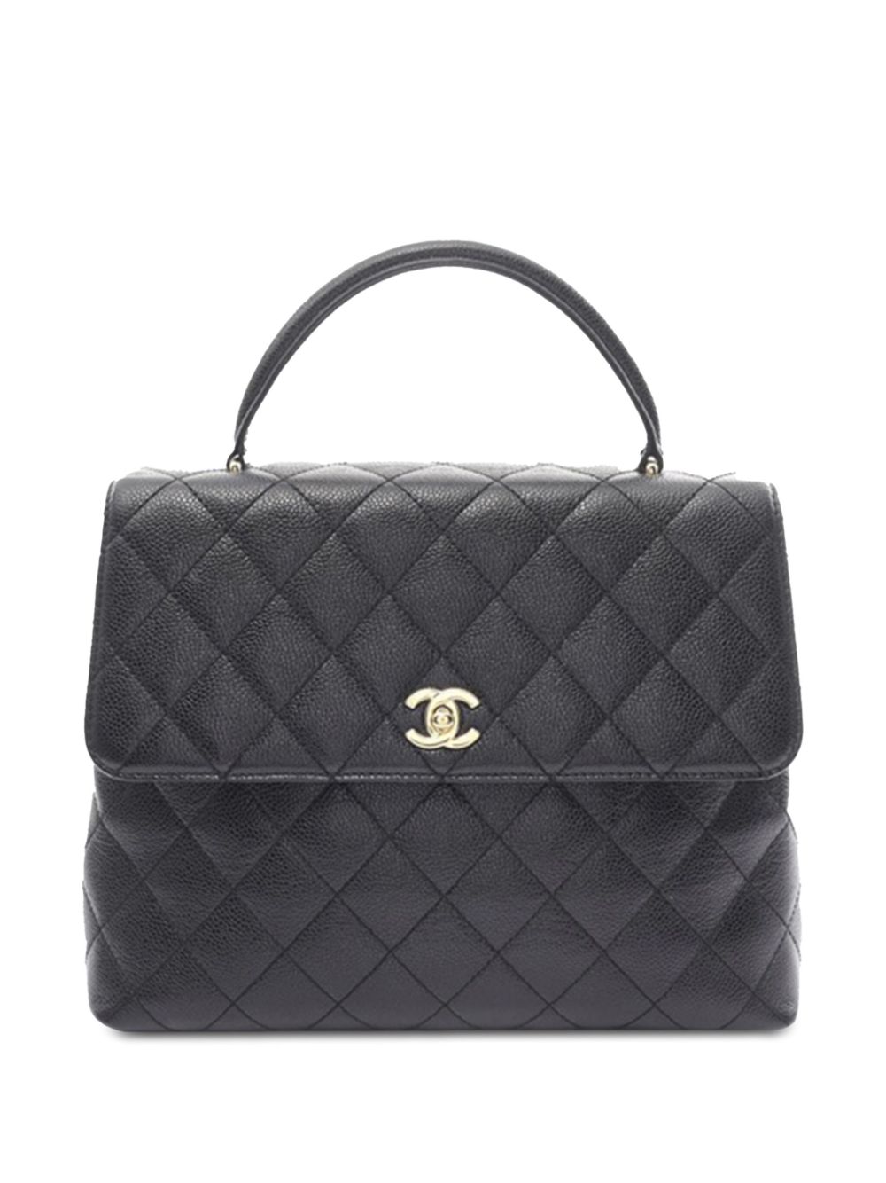 CHANEL Pre-Owned Caviar Kelly Top Handle 手提包（2002-2003年典藏款） - 黑色