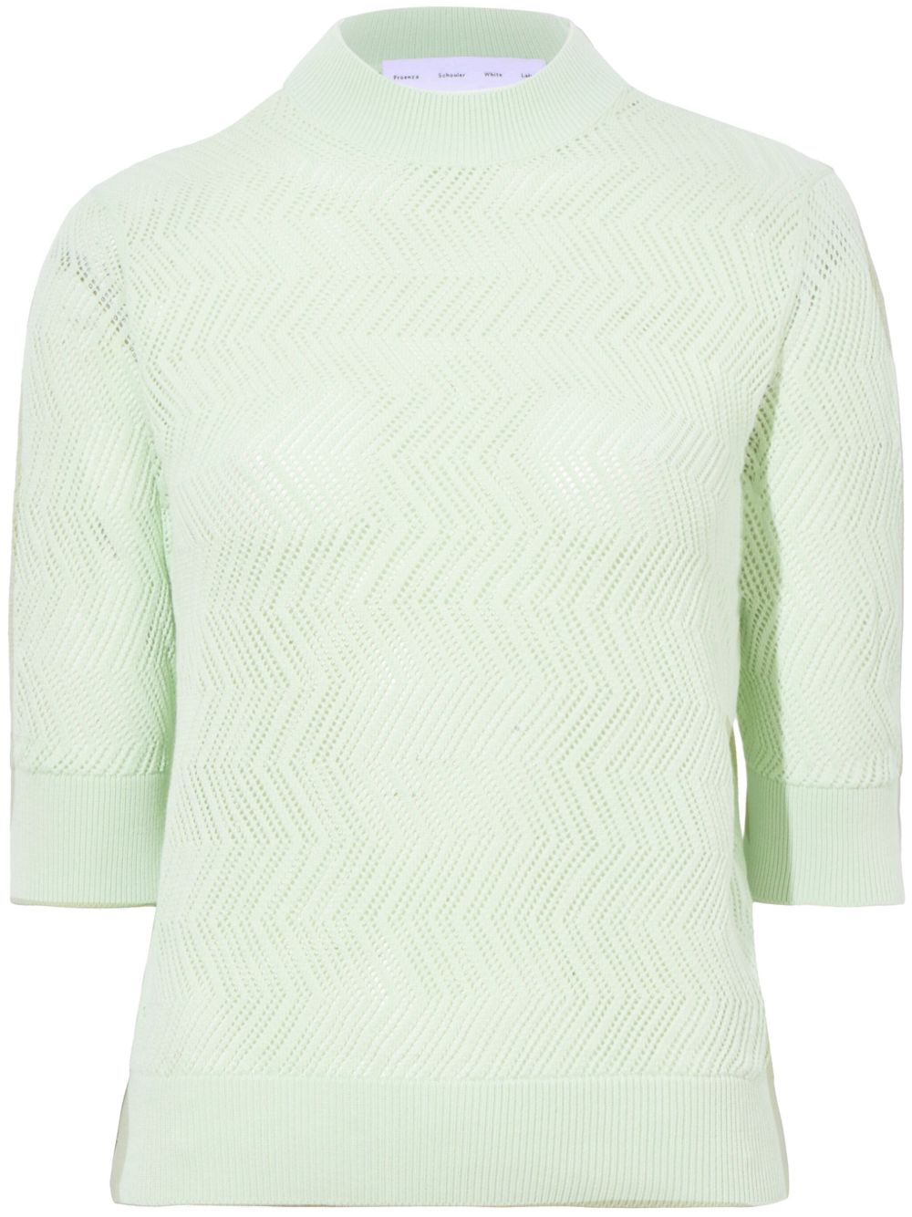 Proenza Schouler White Label Nicola 网眼针织棉上衣 - 绿色