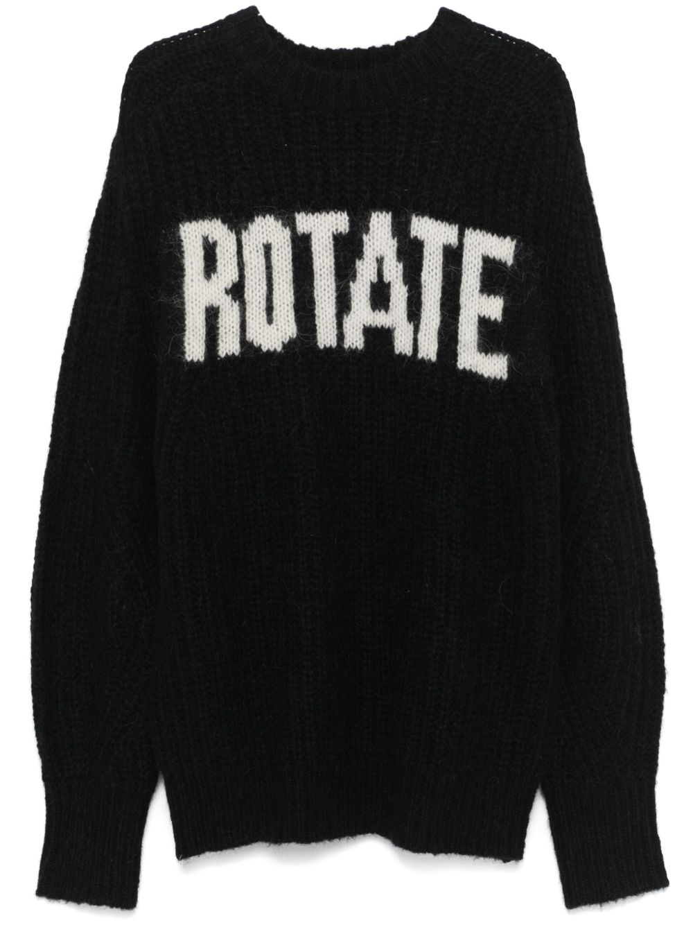 ROTATE BIRGER CHRISTENSEN logo嵌花毛衣 - 黑色