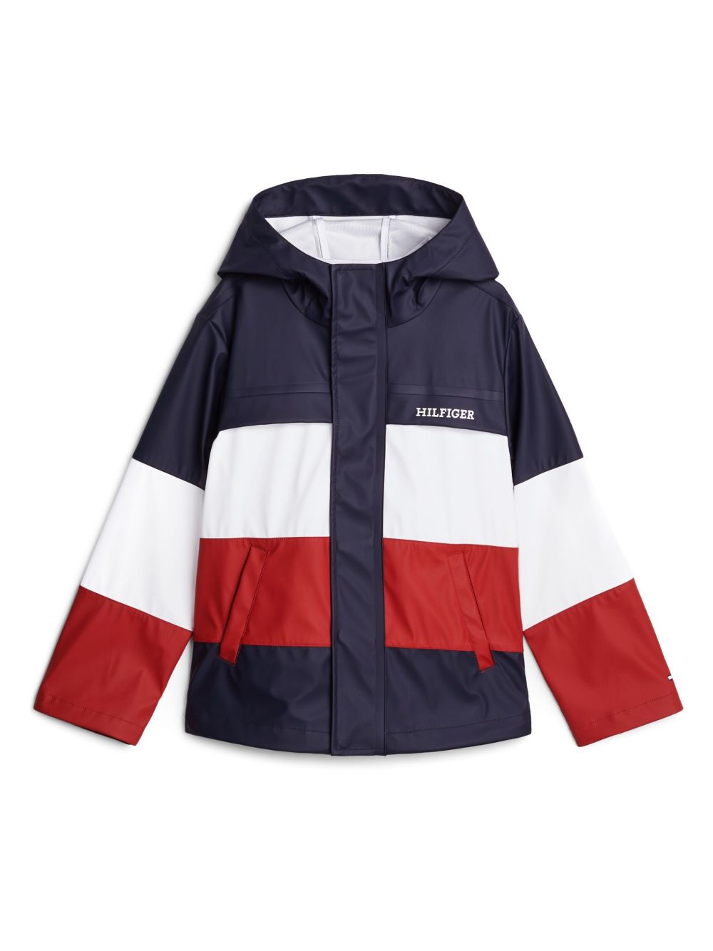 Tommy Hilfiger Junior 拼色防风夹克 - 蓝色