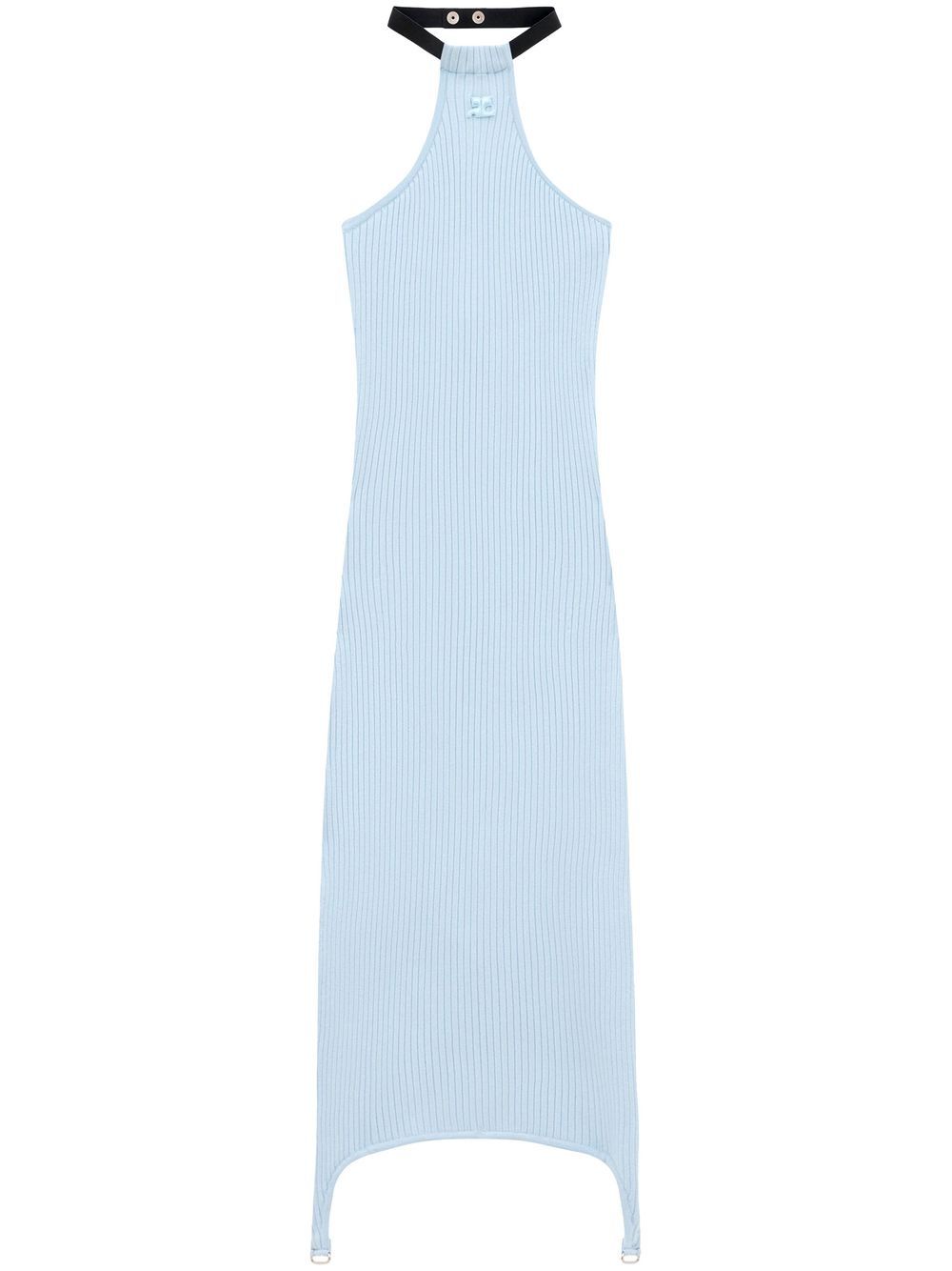 Courrèges Maille Bretelles 罗纹针织连衣裙 - 蓝色