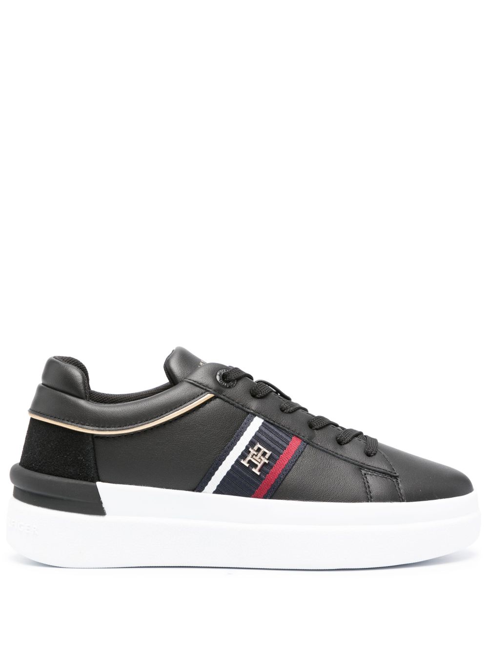 Tommy Hilfiger logo标牌低帮运动鞋 - 黑色