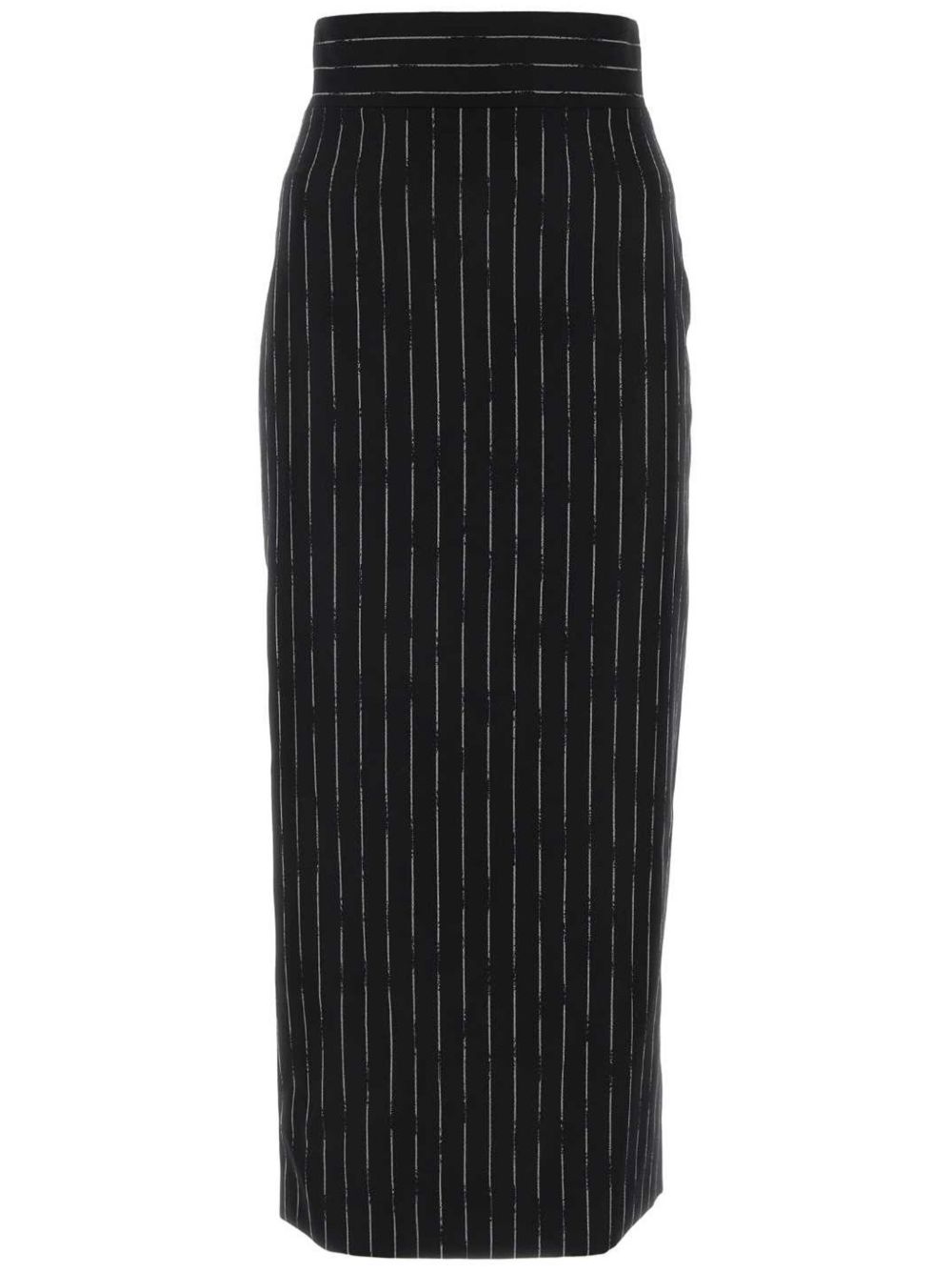 Alexander McQueen Broken Pinstripe 高腰半身裙 - 黑色