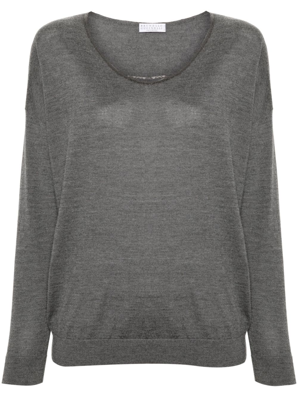 Brunello Cucinelli Monili 珠饰细节毛衣 - 灰色