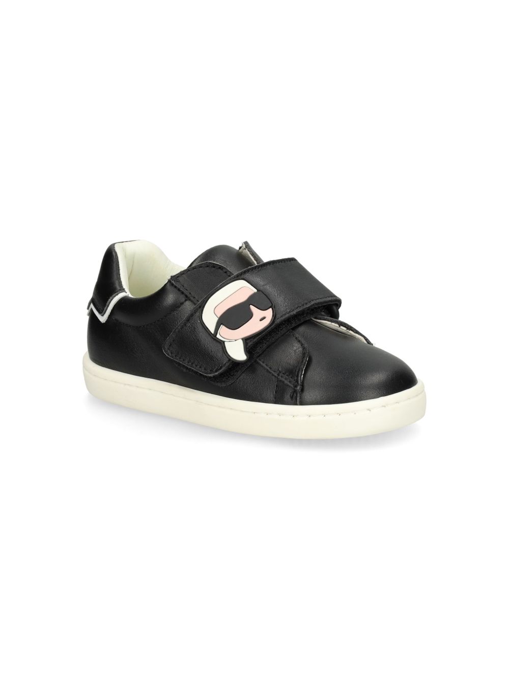 Karl Lagerfeld Kids 立体图案皮质运动鞋 - 黑色
