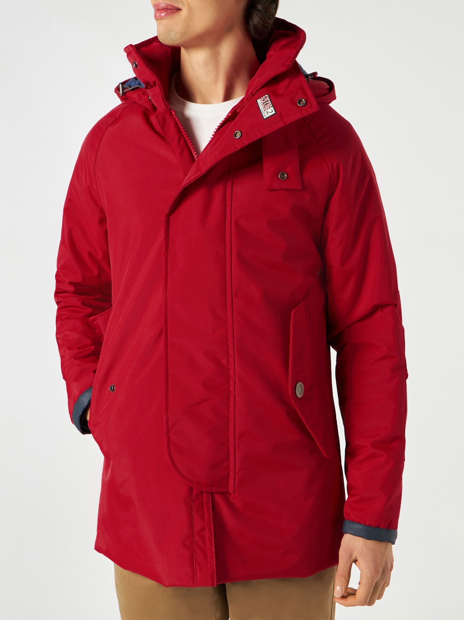 MC2 Saint Barth Man Hooded Red Parka Jacket Voyager