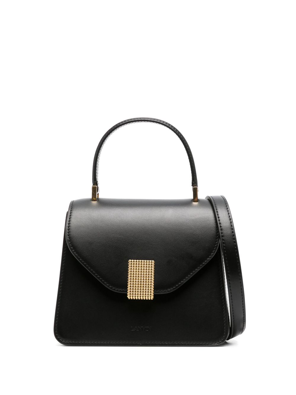 Lanvin Concerto 顶置手柄皮质手提包 - 黑色
