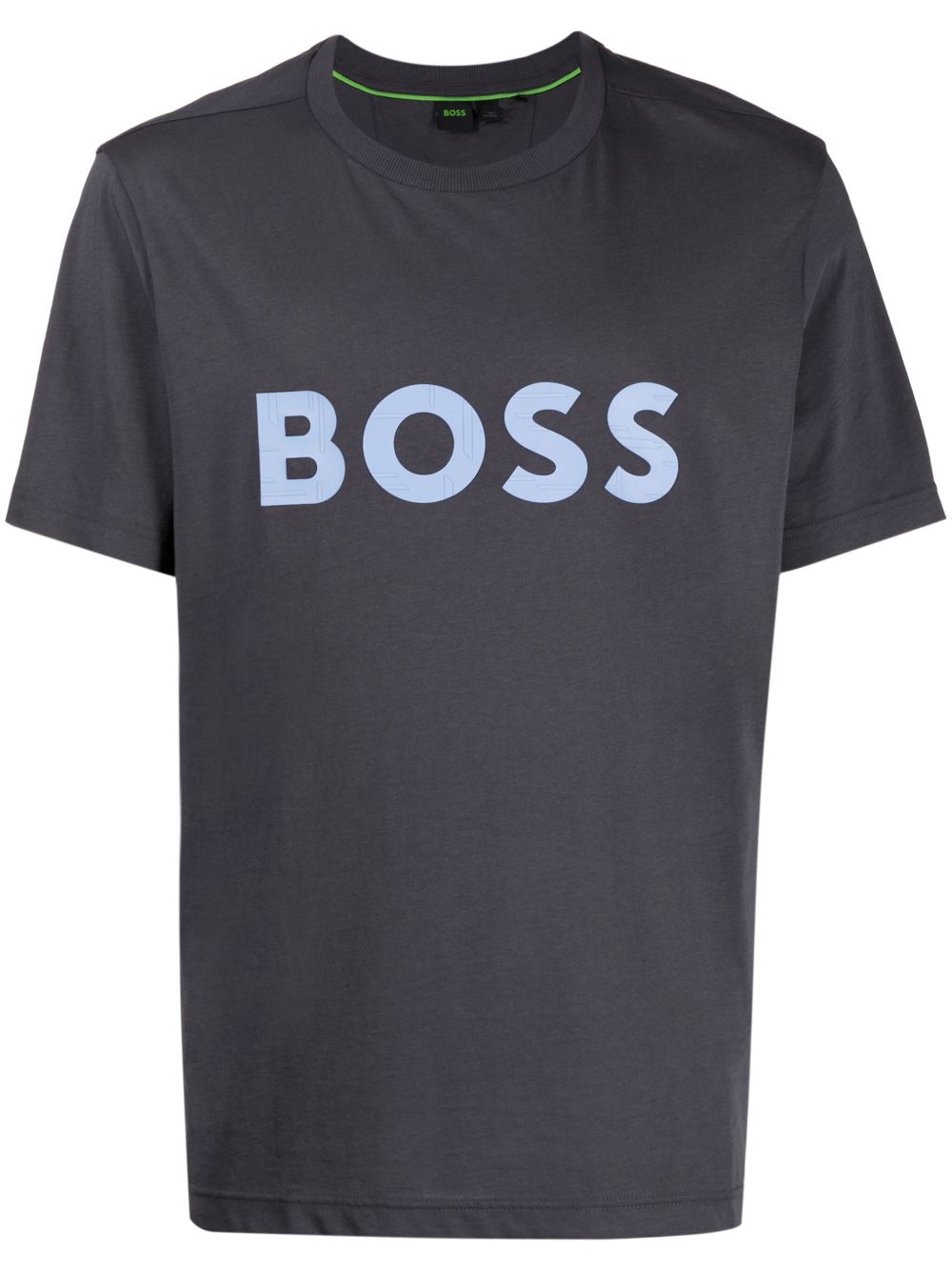 BOSS logo印花棉T恤 - 灰色