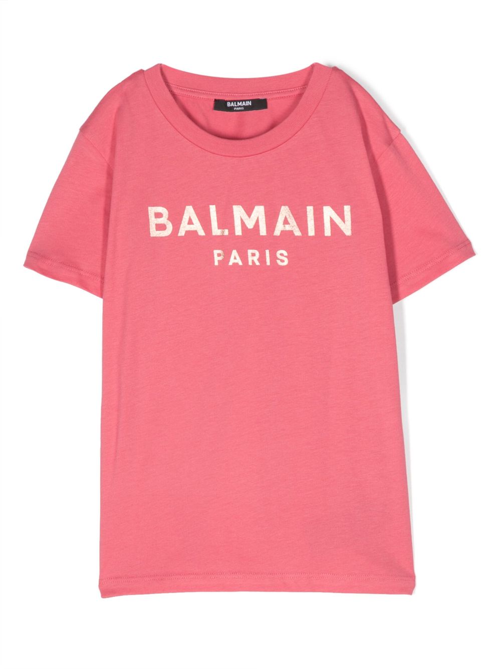 Balmain Kids logo印花棉T恤 - 红色