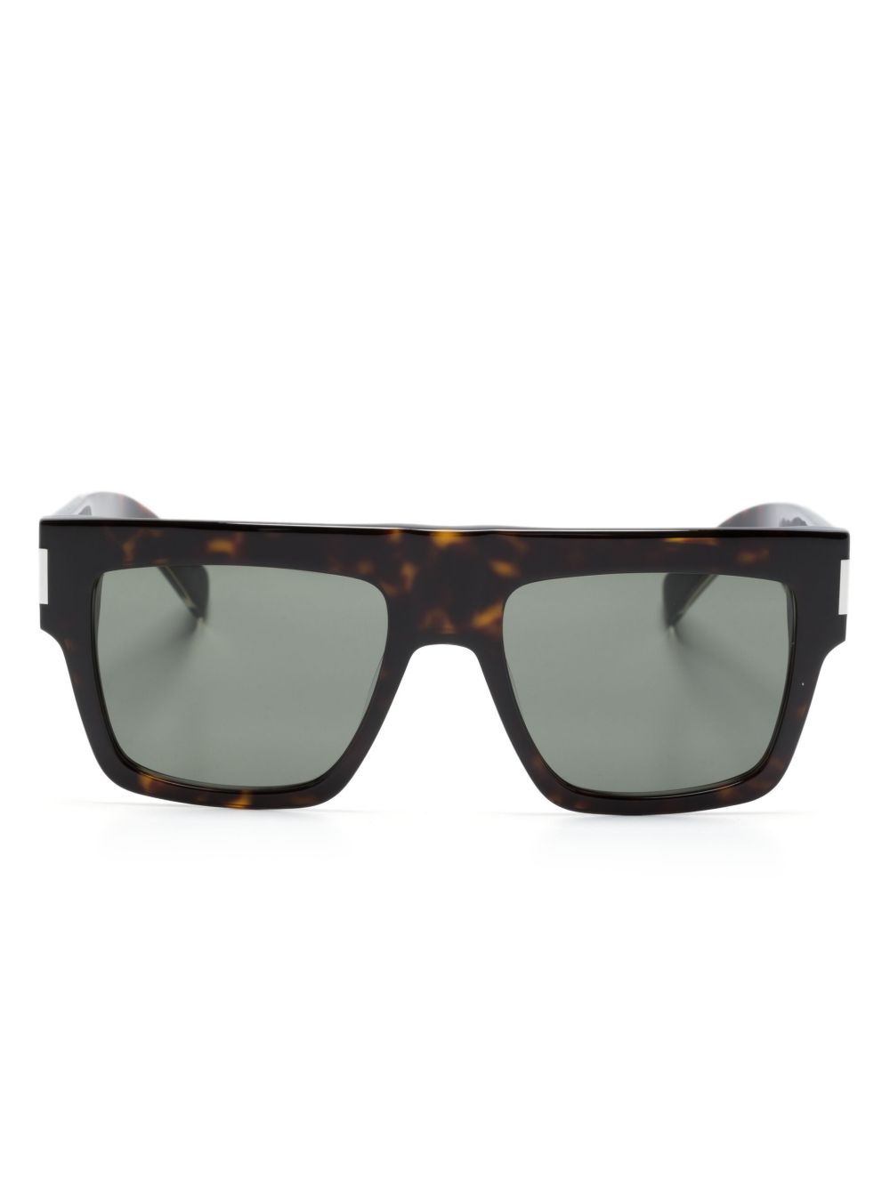 Saint Laurent Eyewear 玳瑁纹效果威灵顿框太阳眼镜 - 褐色